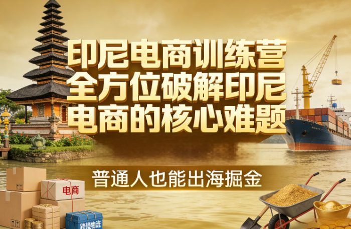 印尼电商训练营，全方位破解印尼电商的核心难题，普通人也能出海掘金|小鸡网赚博客