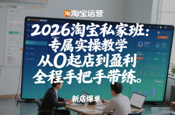 2026淘宝私家班：专属实操教学，从0起店到盈利，全程手把手带练(更新26年3月)|小鸡网赚博客