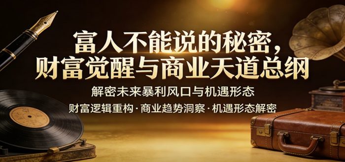 富人不能说的秘密,财富觉醒与商业天道总纲,解密未来暴利风口与机遇形态|小鸡网赚博客