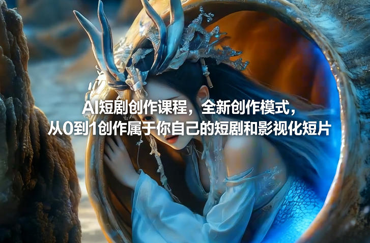 AI短剧创作课程，全新创作模式，从0到1创作属于你自己的短剧和影视化短片|小鸡网赚博客