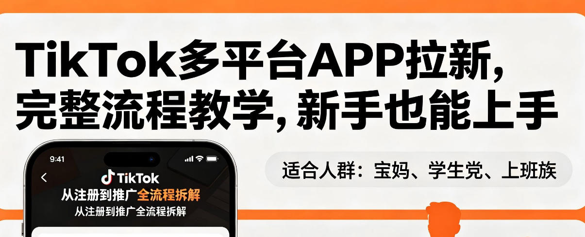 TikTok多平台APP拉新，完整流程教学，新手也能上手，轻松出海搞美金|小鸡网赚博客