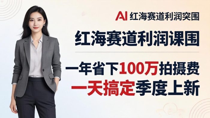 服装老板AI模特图课：一年省下100万拍摄费，一天搞定季度上新，红海赛道利润突围|小鸡网赚博客