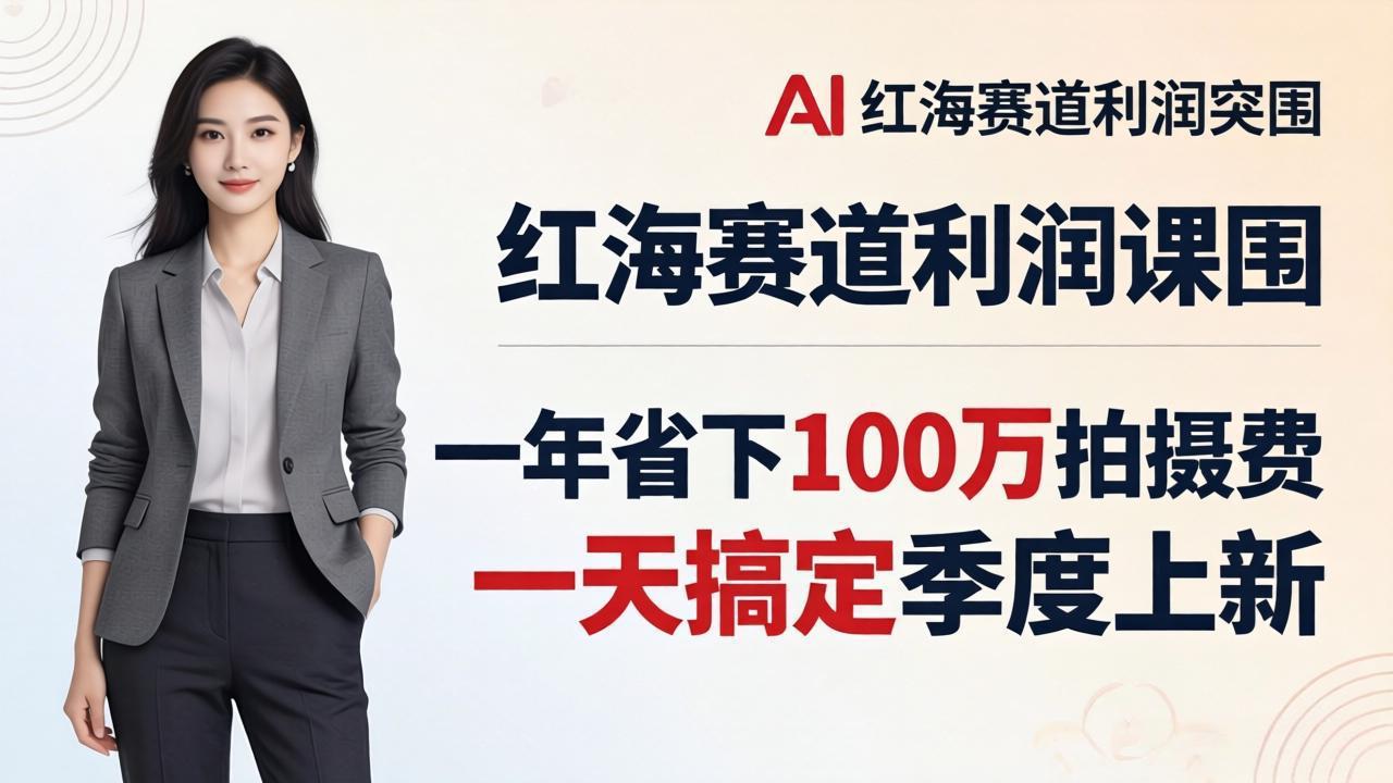 服装老板AI模特图课：一年省下100万拍摄费，一天搞定季度上新，红海赛道利润突围|小鸡网赚博客