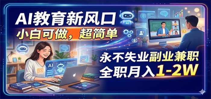 AI教育新风口,小白可做,超简单,永不失业副业兼职 全职月入1-2W|小鸡网赚博客