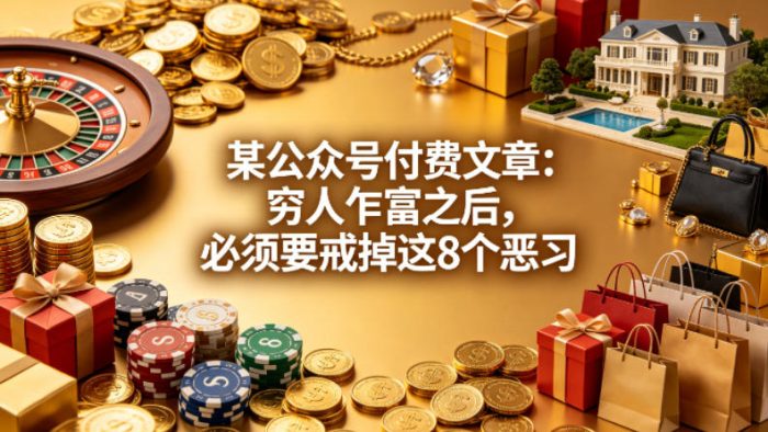 某公众号付费文章：穷人乍富之后，必须要戒掉这8个恶习|小鸡网赚博客