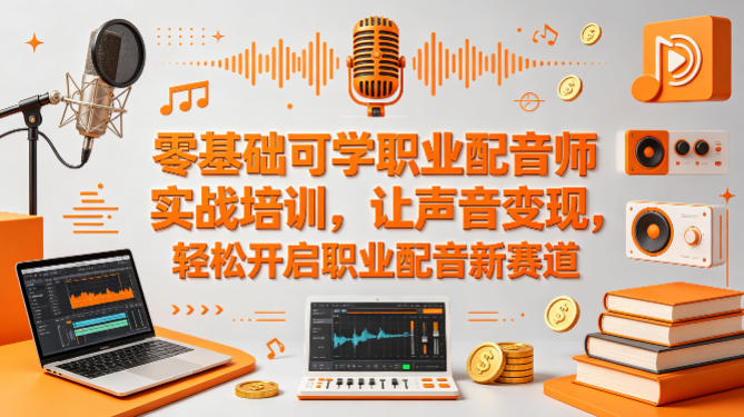 零基础可学职业配音师实战培训，让声音变现，轻松开启职业配音新赛道|小鸡网赚博客