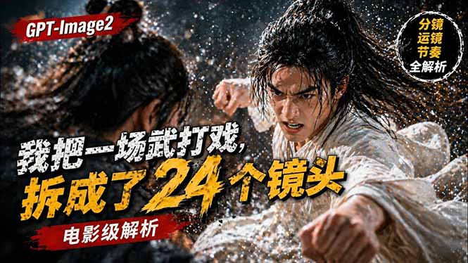 用GPT-Image2，把一段武打对决拆成24个连续镜头，从人物建立、动作衔接、运镜节奏，到情绪爆发|小鸡网赚博客