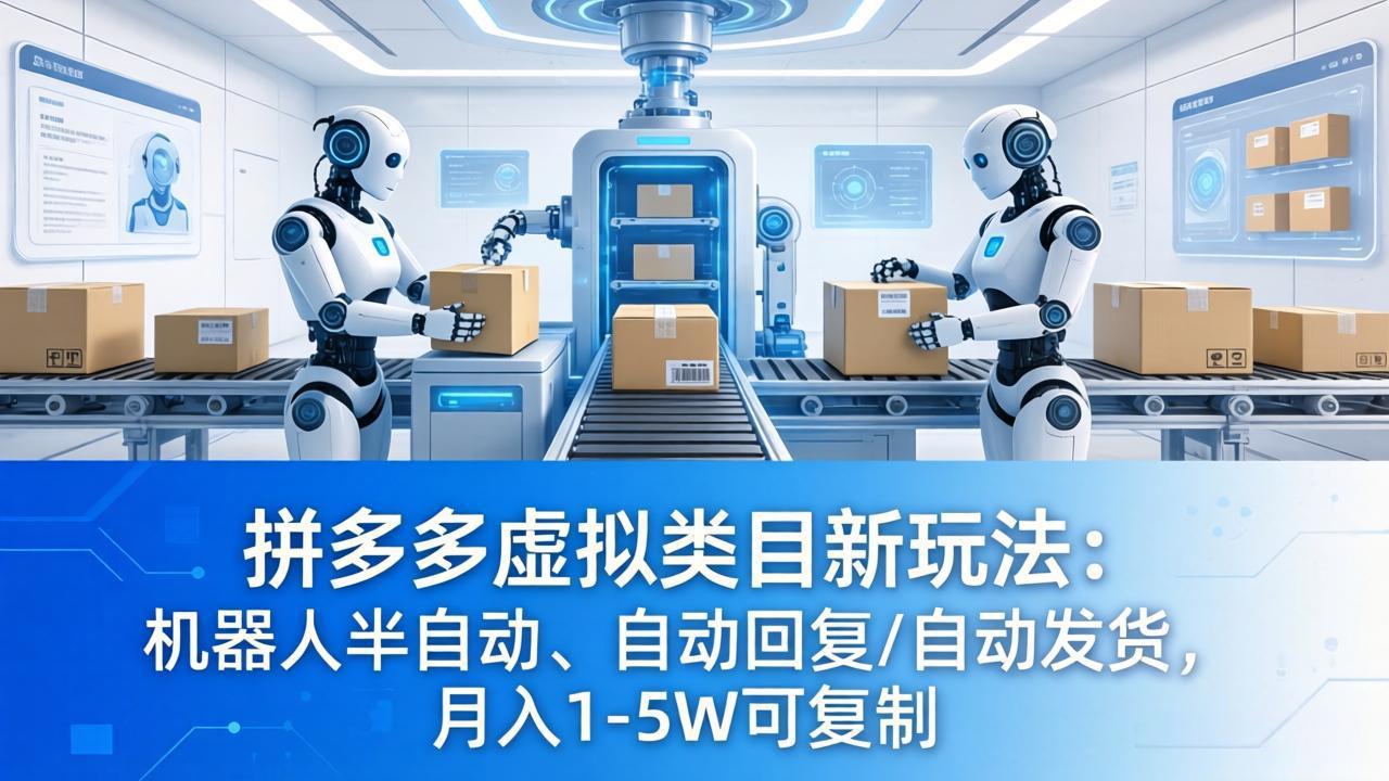 拼多多虚拟类目新玩法：机器人半自动、自动回复 /自动发货，月入 1-5W 可复制|小鸡网赚博客