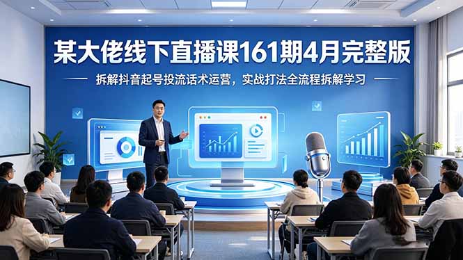 某大佬线下直播课161期4月完整版，拆解抖音起号投流话术运营，实战打法全流程拆解学习|小鸡网赚博客