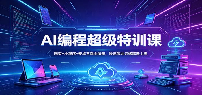 AI编程超级特训课：网页+小程序+安卓三端全覆盖，快速落地云端部署上线|小鸡网赚博客