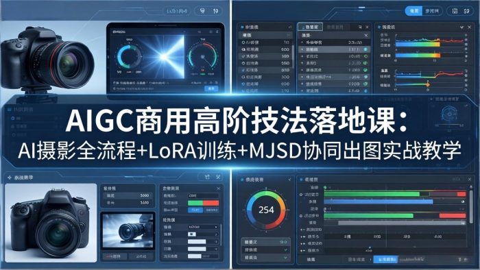 AIGC商用高阶技法落地课:AI摄影全流程+LoRA训练+MJSD协同出图实战教学|小鸡网赚博客