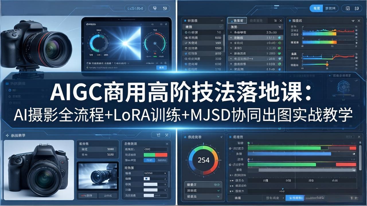 AIGC商用高阶技法落地课：AI摄影全流程+LoRA训练+MJSD协同出图实战教学|小鸡网赚博客