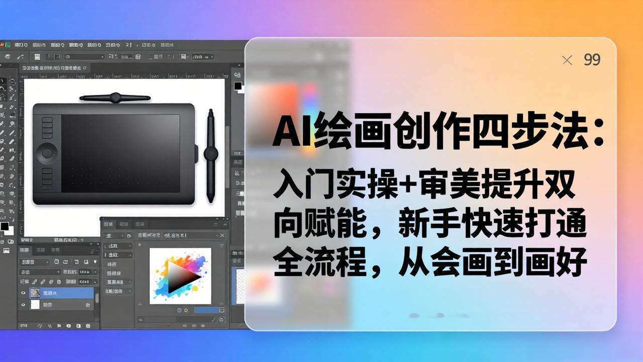 AI绘画创作四步法：入门实操+审美提升双向赋能，新手快速打通全流程，从会画到画好|小鸡网赚博客