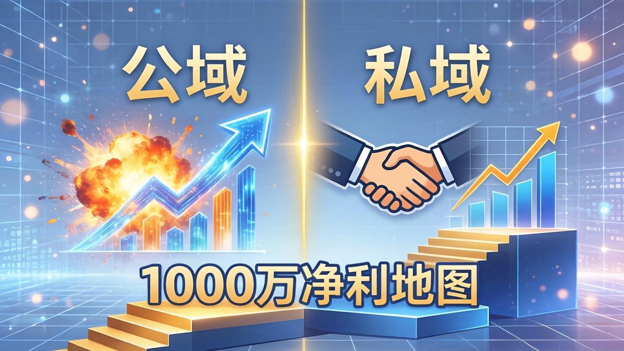 公域玩命出爆款，私域悄悄做成交：这套AI内训课，2026给你打通1000万净利的地图|小鸡网赚博客