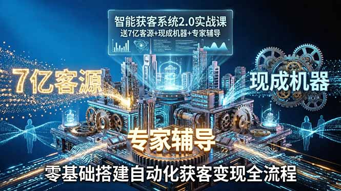 智能获客系统2.0实战课：送7亿客源+现成机器+专家辅导，零基础搭建自动化获客变现全流程|小鸡网赚博客