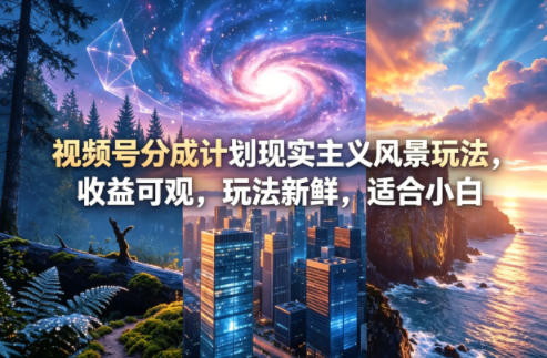 视频号分成计划现实主义风景玩法，收益可观，玩法新鲜，适合小白|小鸡网赚博客