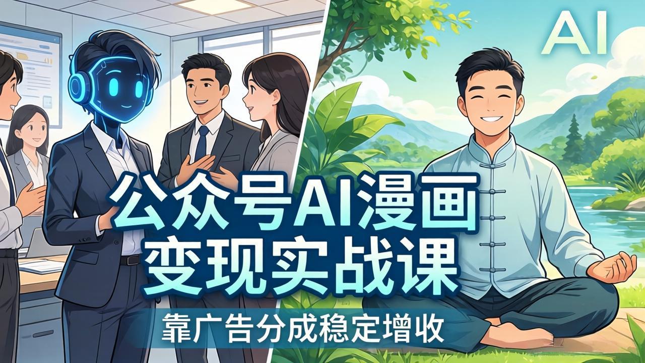 公众号AI漫画变现实战课：星座/职场/养生多赛道+智能体发文，靠广告分成稳定增收|小鸡网赚博客