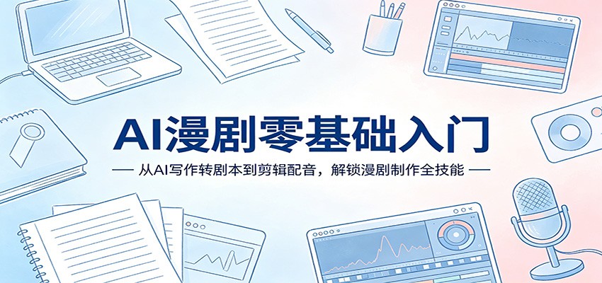 AI漫剧零基础入门：从AI写作转剧本到剪辑配音，解锁漫剧制作全技能|小鸡网赚博客