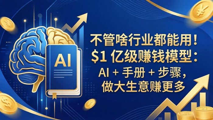 不管啥行业都能用！$1 亿级赚钱模型：AI + 手册 + 步骤，做大生意赚更多|小鸡网赚博客