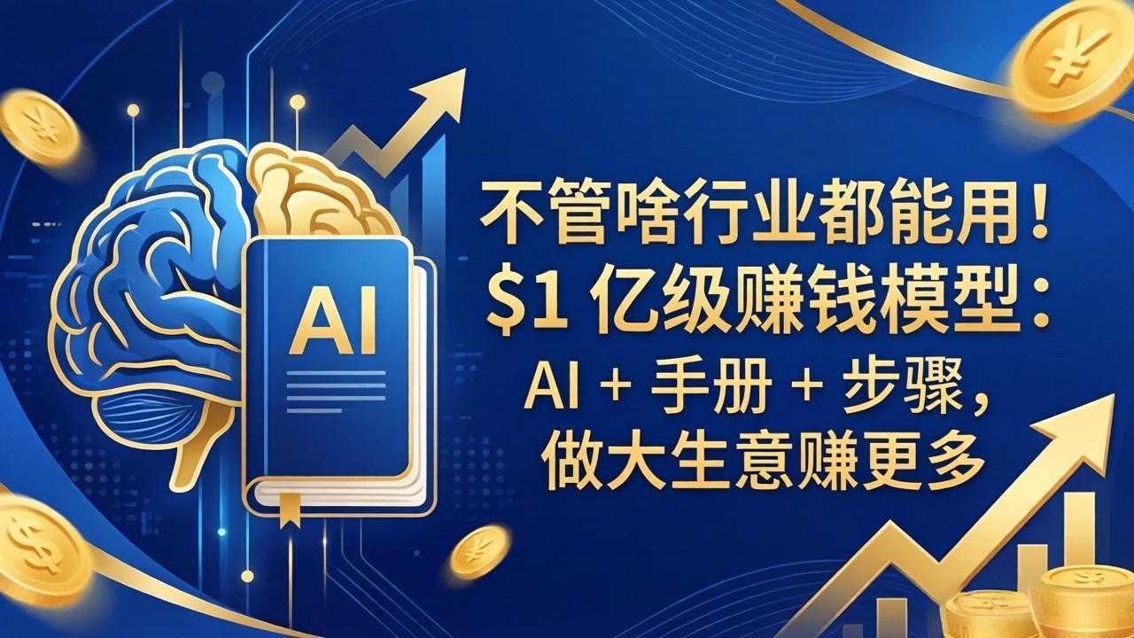 不管啥行业都能用！$1 亿级赚钱模型：AI + 手册 + 步骤，做大生意赚更多|小鸡网赚博客