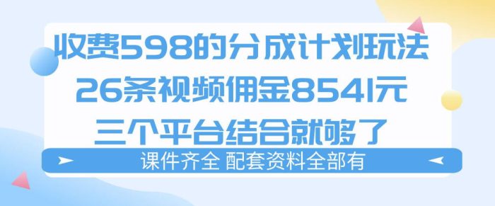 拆解外面收费1980的分成计划猫咪vlog玩法，三天佣金8541(仅供参考)|小鸡网赚博客