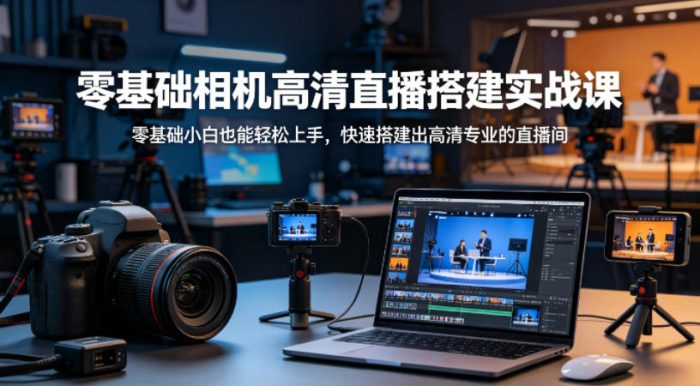 零基础相机高清直播间搭建实战课，小白也能轻松上手，快速搭建出高清专业的直播间|小鸡网赚博客