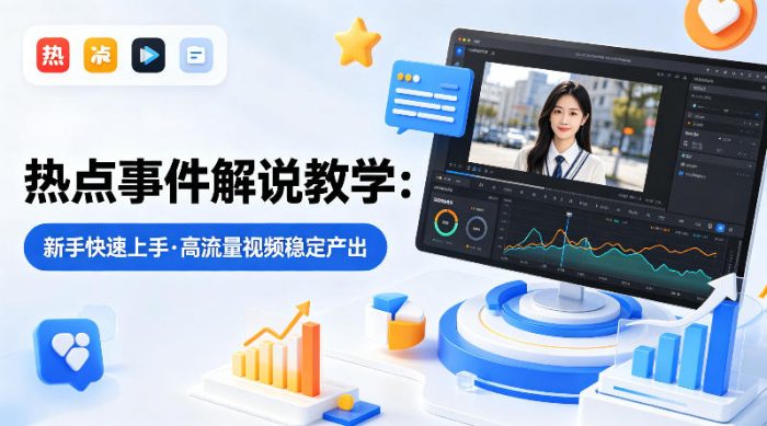 某大V的热点事件解说教学,新手也能快速上手,稳定产出高流量解说视频|小鸡网赚博客
