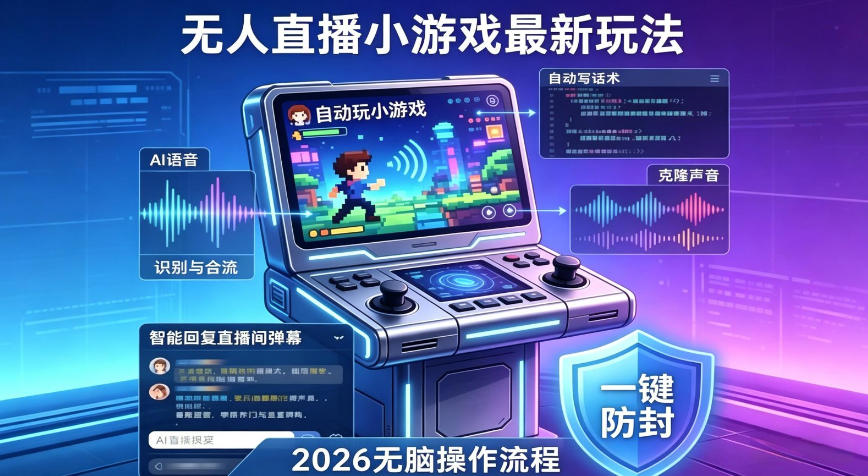 2026年AI无人直播小游戏全流程，不违规不封号，开启创业副业增收之路，小白月入1w+【揭秘】|小鸡网赚博客