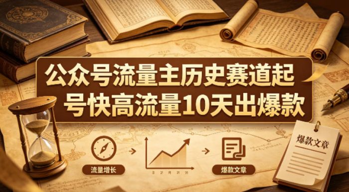 公众号流量主之历史赛道，起号快+高流量，10天就能出爆款！|小鸡网赚博客