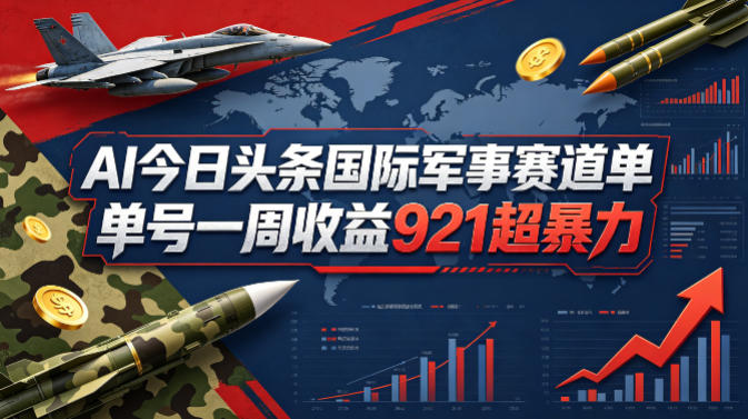 AI今日头条国际军事赛道，单号一周收益921，超暴力|小鸡网赚博客