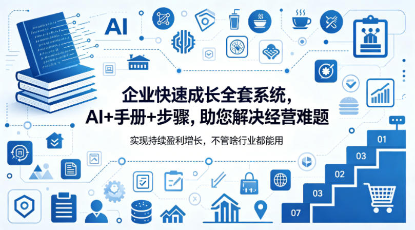 企业快速成长全套系统，AI+手册+步骤，助您解决经营难题，实现持续盈利增长，不管啥行业都能用|小鸡网赚博客