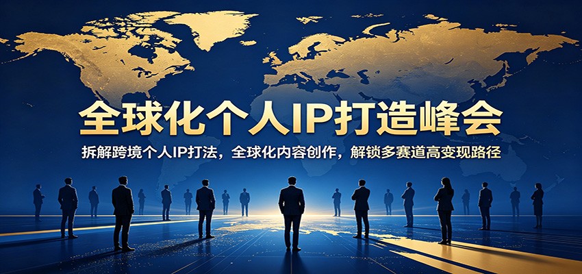 全球化个人IP打造峰会：拆解跨境个人IP打法，全球化内容创作，解锁多赛道高变现路径|小鸡网赚博客