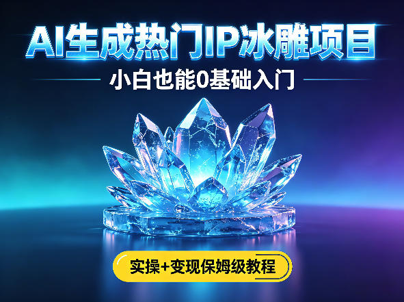 AI生成热门ip冰雕项目，小白也能0基础入门，实操+变现保姆级教程|小鸡网赚博客