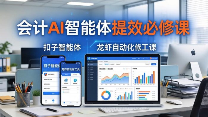 财务会计AI智能体提效必修课：扣子智能体+龙虾自动化+报表分析，一站式提升财务工作效率|小鸡网赚博客