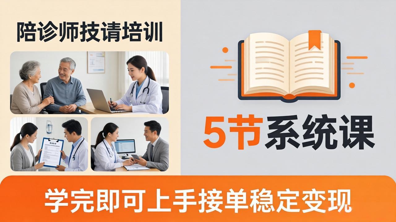 想做陪诊师不知从何下手？5节系统课教你掌握核心技能，学完即可上手接单稳定变现|小鸡网赚博客