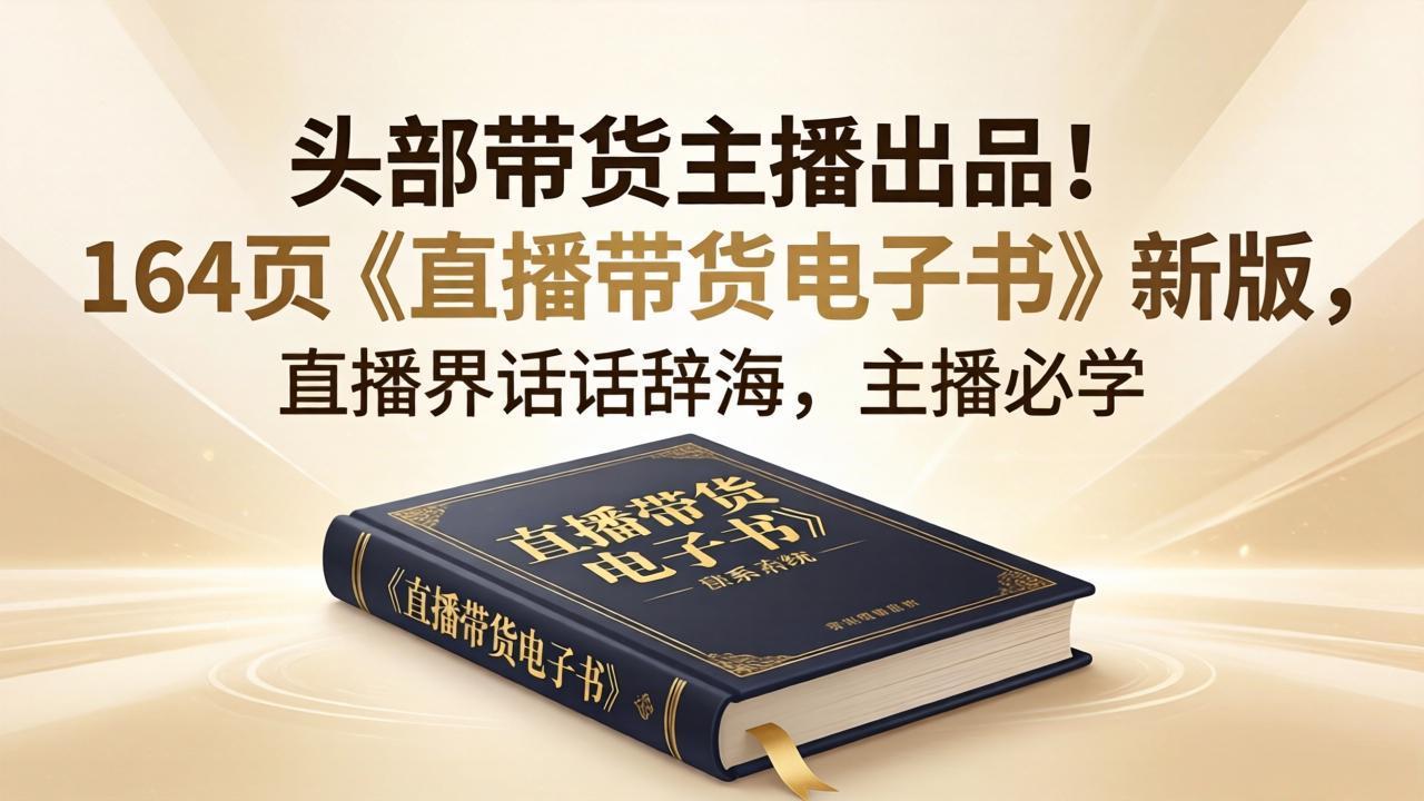 头部带货主播出品！164页《直播带货电子书》新版，直播界话术辞海，主播必学|小鸡网赚博客
