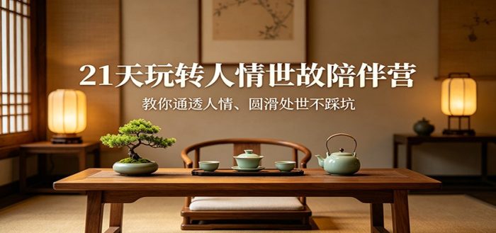 21天玩转人情世故陪伴营：教你通透人情、圆滑处世不踩坑|小鸡网赚博客