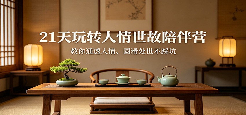 21天玩转人情世故陪伴营：教你通透人情、圆滑处世不踩坑|小鸡网赚博客