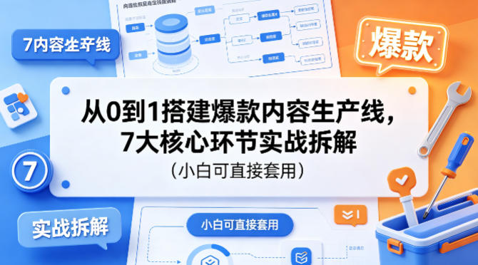 从0到1搭建爆款内容生产线，7大核心环节实战拆解(小白可直接套用)|小鸡网赚博客