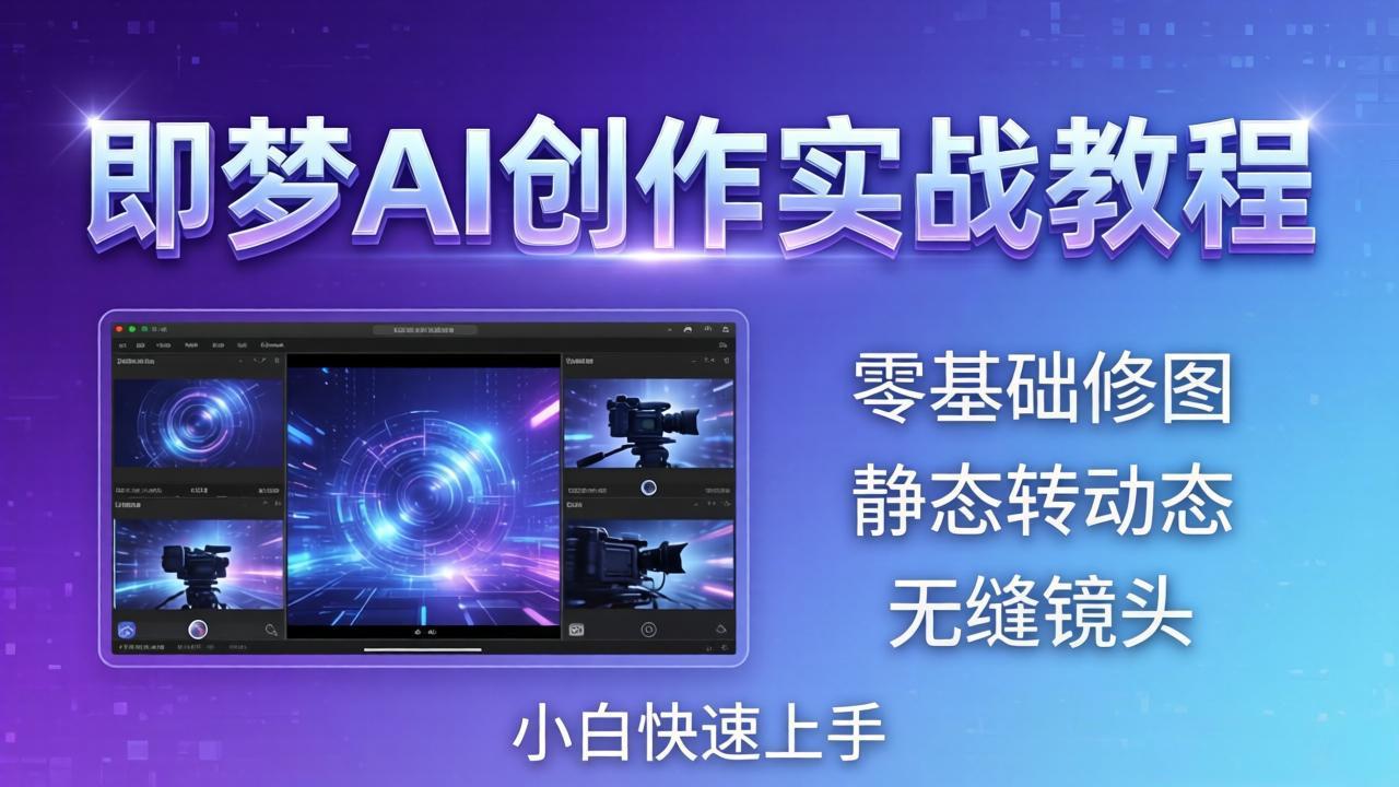 即梦AI创作实战教程，从零基础修图到AI导演，实战教学静态转动态+无缝镜头，小白快速上手|小鸡网赚博客