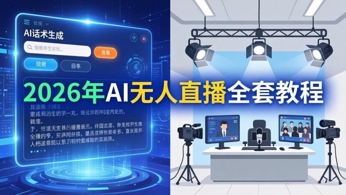 2026年AI无人直播全套教程：OBS安装+软件配置+直播间搭建+话术生成+一键开播实操|小鸡网赚博客