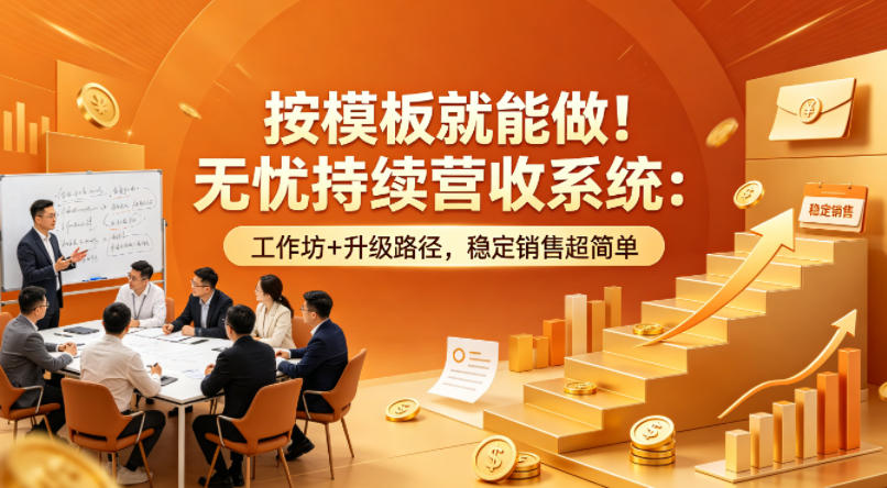 按模板就能做！无忧持续营收系统：工作坊+升级路径，稳定销售超简单【原创双语字幕】|小鸡网赚博客