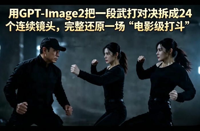 用GPT-Image2把一段武打对决拆成24个连续镜头，完整还原一场“电影级打斗”|小鸡网赚博客