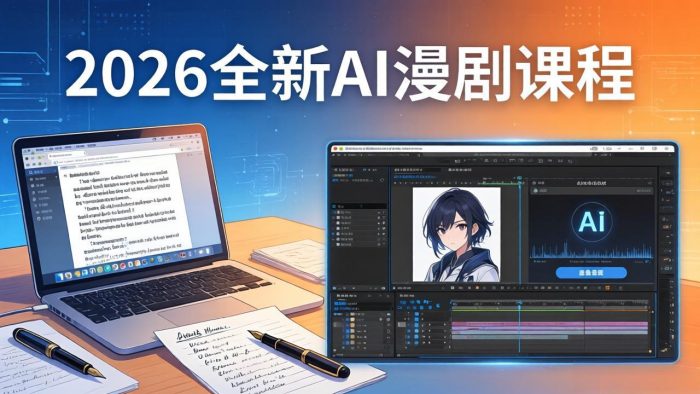 2026全新AI漫剧课程:覆盖创作全链路,教你写作分镜剪辑配音一站式打造漫剧作品|小鸡网赚博客