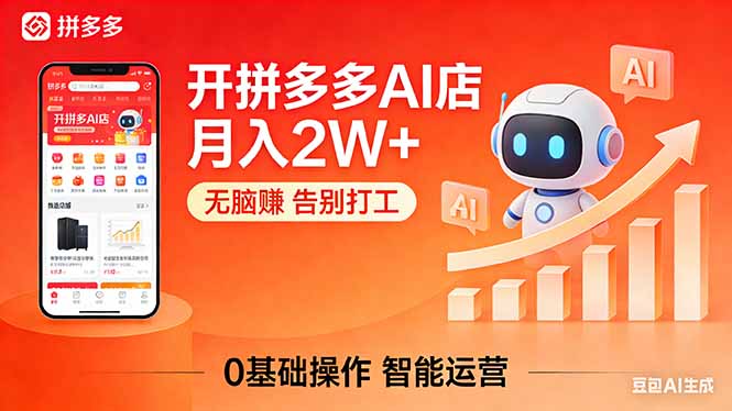 开一家拼多多AI店，月入2W+，无脑赚，告别打工，附SOP手册|小鸡网赚博客