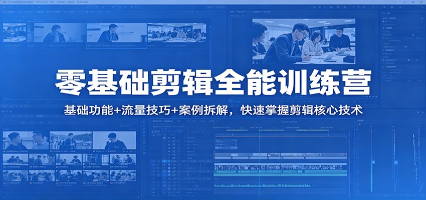 零基础剪辑全能训练营：基础功能+流量技巧+案例拆解，快速掌握剪辑核心技术|小鸡网赚博客