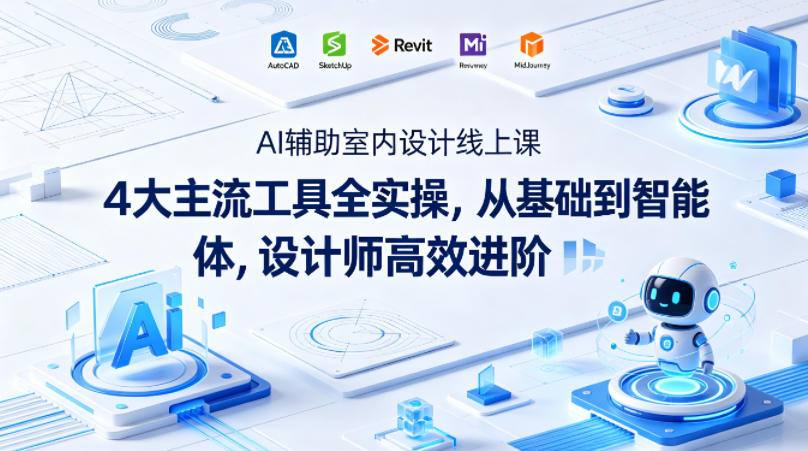 AI辅助室内设计线上课｜4大主流工具全实操，从基础到智能体，设计师高效进阶|小鸡网赚博客