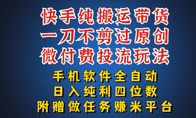 最新黑科技快手搬运带货方法，手机就能操作，轻松带你日入四位数【揭秘】|小鸡网赚博客
