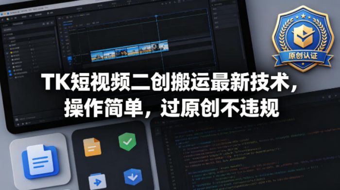 TK短视频二创搬运最新技术，操作简单，过原创不违规|小鸡网赚博客