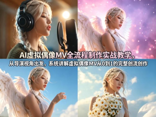 AI虚拟偶像MV全流程制作实战教学,从导演视角出发,系统讲解虚拟偶像MV从0到1的完整创作流程|小鸡网赚博客